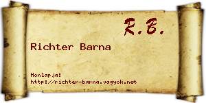 Richter Barna névjegykártya